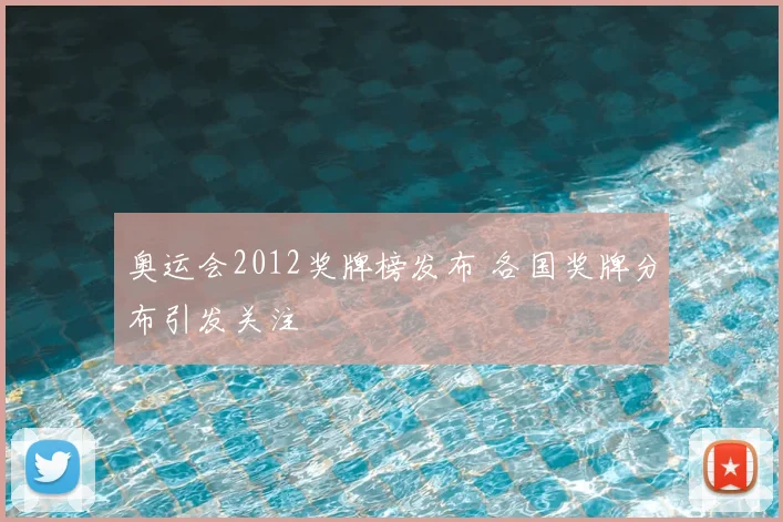 奥运会2012奖牌榜发布 各国奖牌分布引发关注
